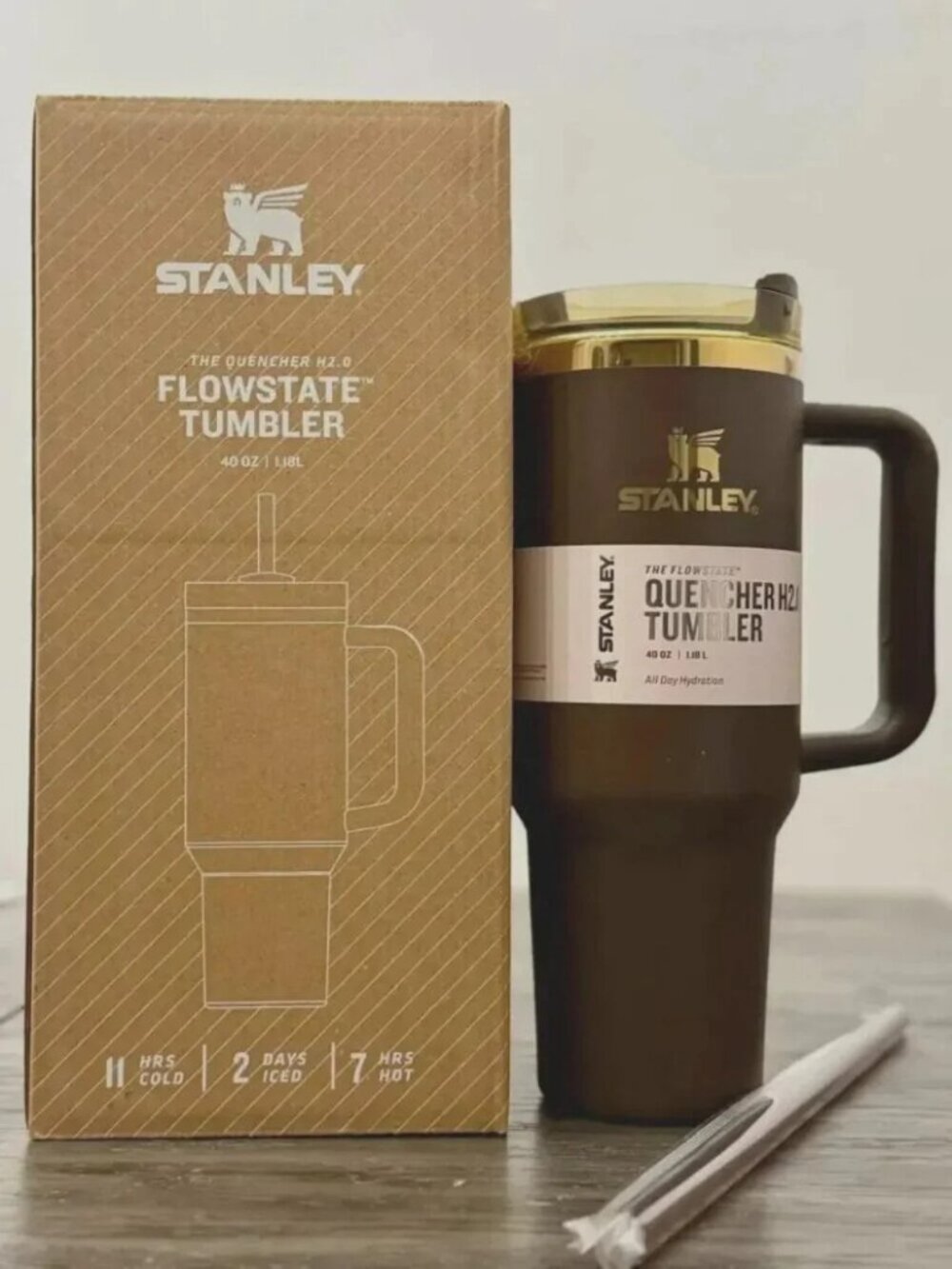 Stanley Chocolate Gold Quencher 40oz Tumbler Flowstate H2.0 Factory Sealed